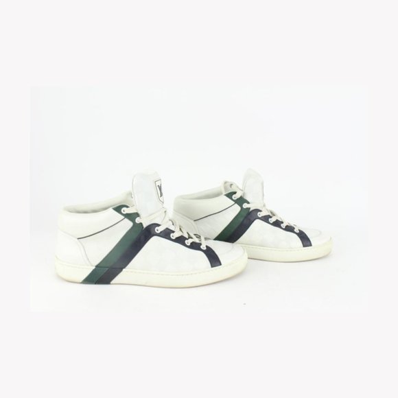 Louis Vuitton Men's 8.5 US Greenx White Damier Infini Leather Sneaker 1117lv8 - Picture 1 of 12